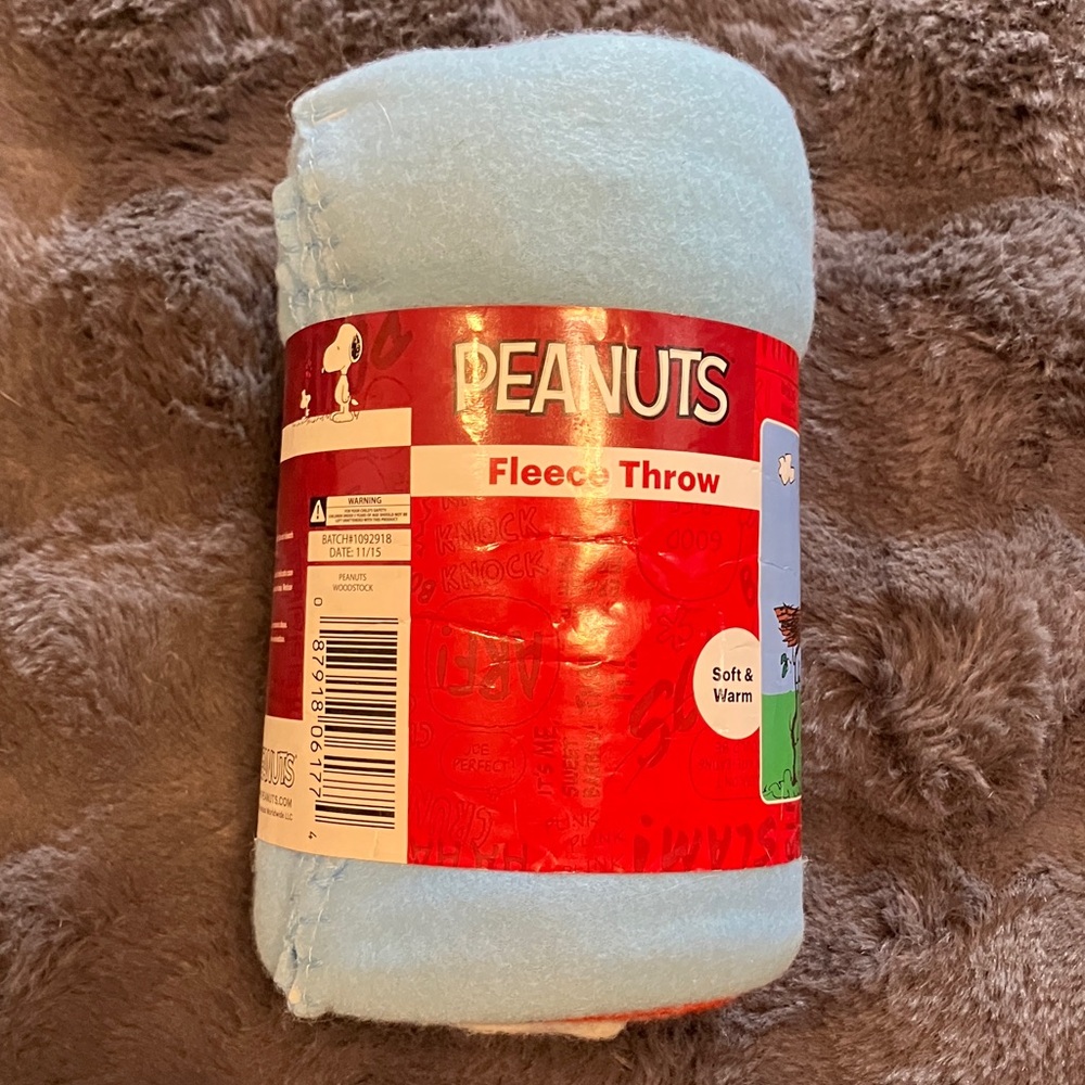 Peanuts Snoopy and Woodstock Light Blue Fleece Blanket - Picture 4 of 6